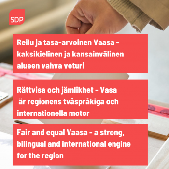 Vaaliohjelma – Valprogram – Election Manifesto